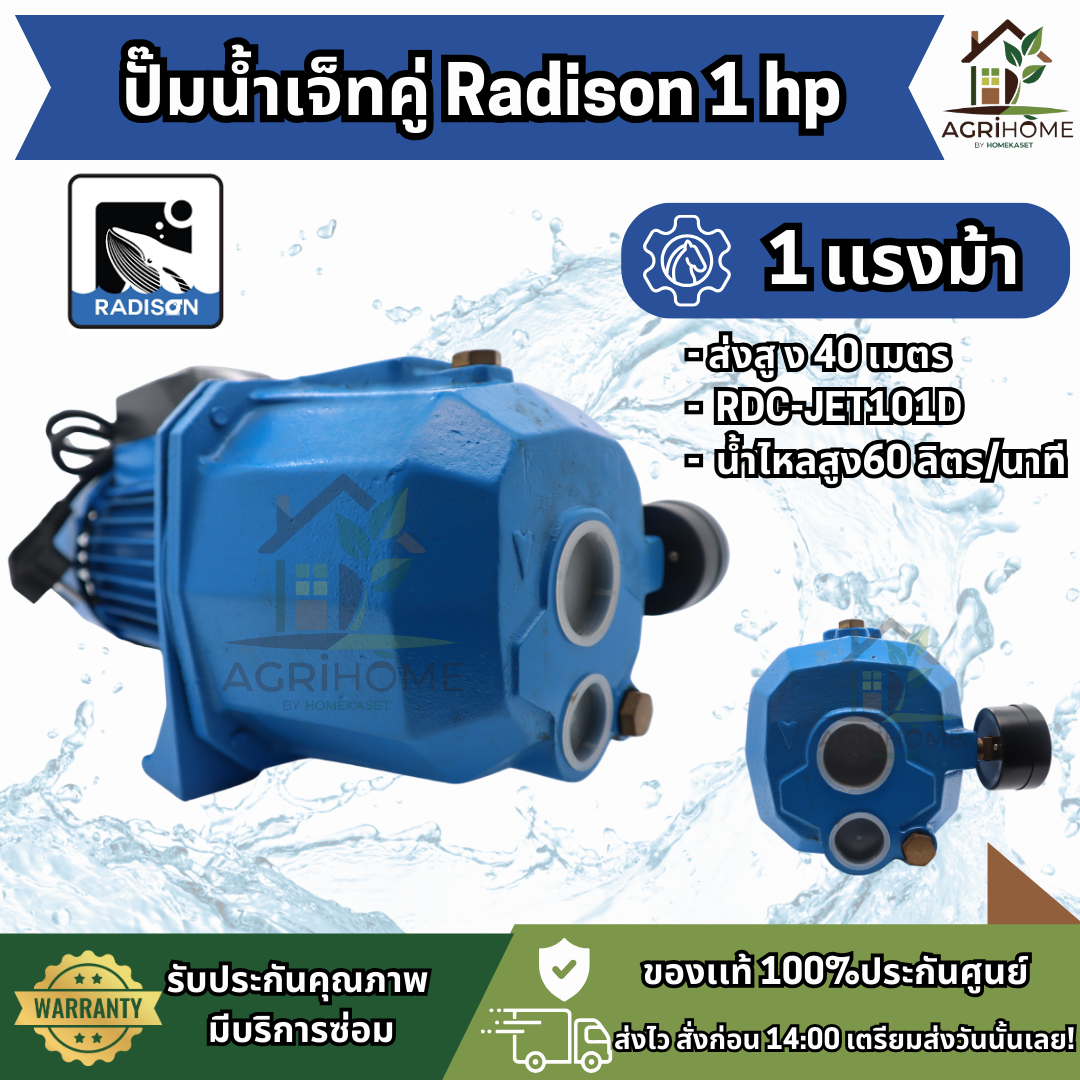 ปั๊มเจ็ทคู่ Radison 1 นิ้ว 1 แรงม้า