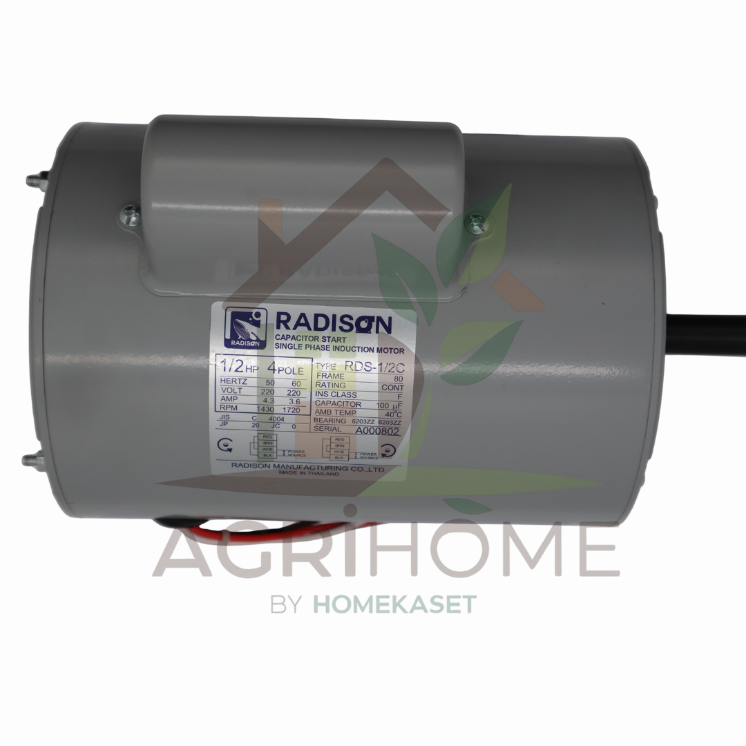 มอเตอร์ Radison เรดิสัน 1/2HP มีคอนเดนเซอร์