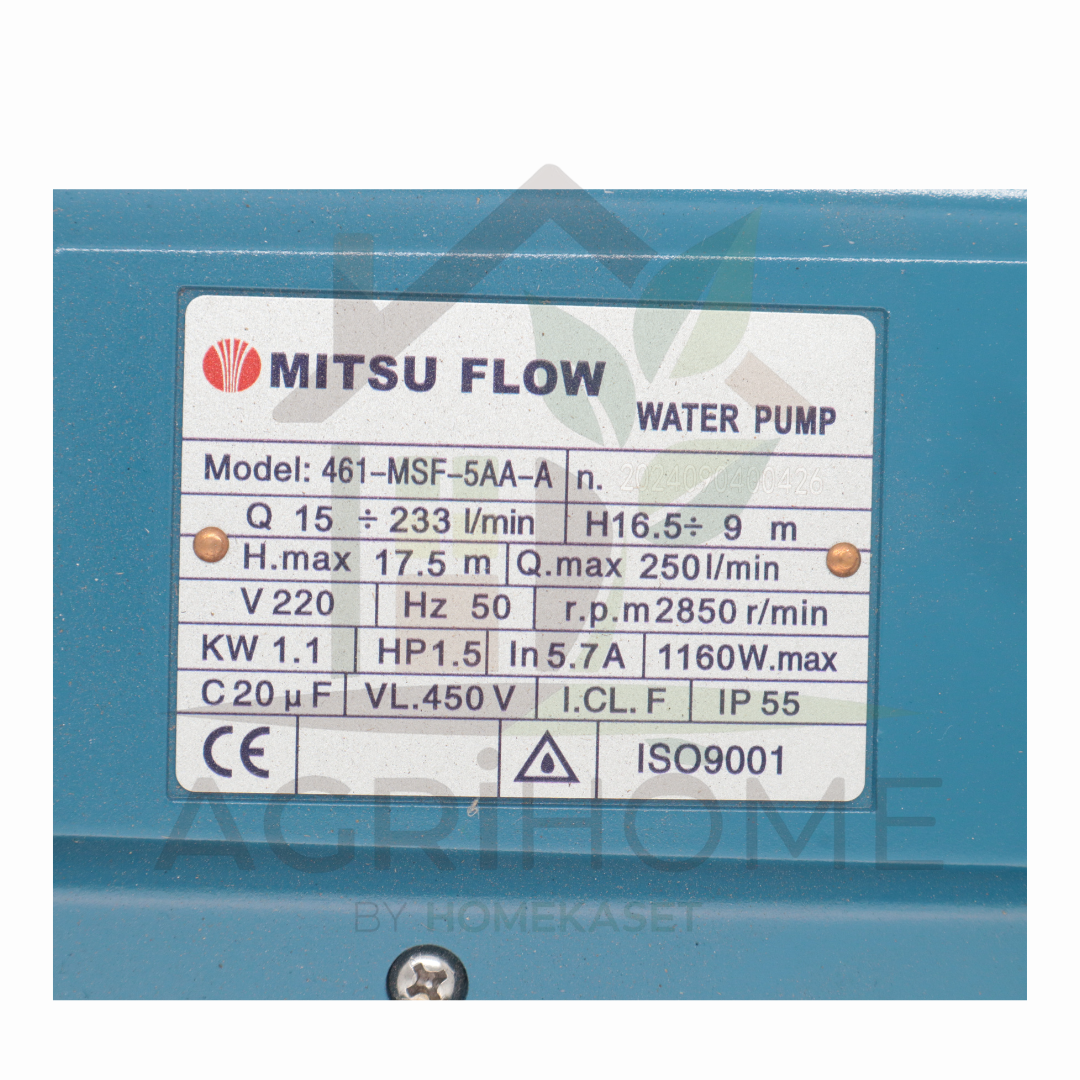 ปั๊มหอยโข่ง Mitsuflow 1.5 นิ้ว 1.5 แรงม้า