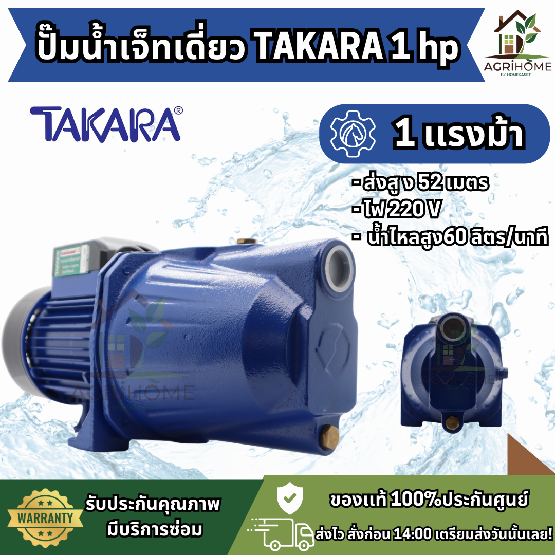 ปั๊มเจ็ทเดี่ยว ผึ้งเพชร 1 นิ้ว 1 แรงม้า