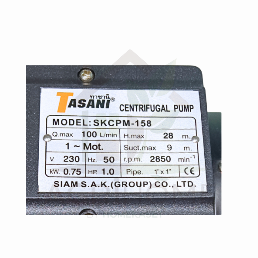 ปั๊มหอยโข่ง Tasani 1 นิ้ว 1 แรงม้า