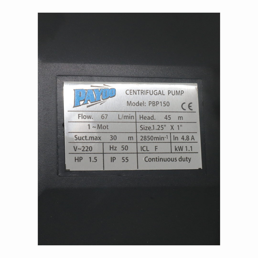 ปั๊มเจ็ทคู่ PAYOO พายุ 1 นิ้ว 1.5 แรงม้า